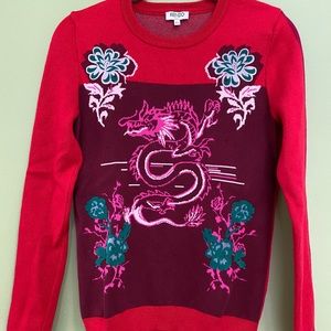 Authentic Kenzo Red Dragon Sweater Size XS
